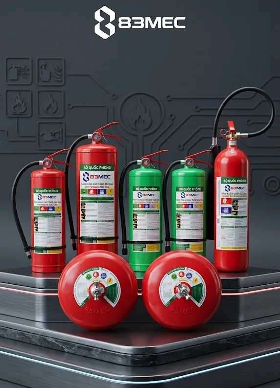 Bình chữa cháy bột ABC 6kg BQP 83MEC (Bộ Quốc Phòng)